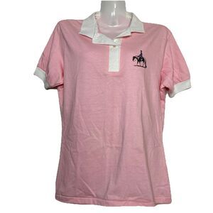 Vintage Casual Knits By Stedman Polo Shirt Pink Women's Equestrian Horse Riding